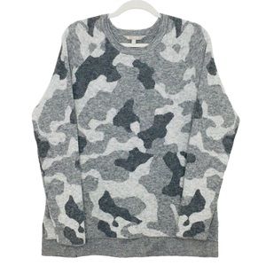 Athleta Size L Grey Camo High Low Pullover Alpaca Blend Sweater SKU# 3-3
